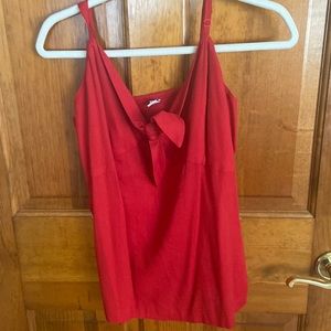 Red Tie Front Tank